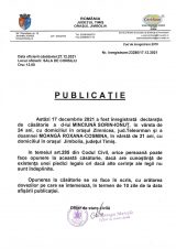 Declaratie de casatorie Minciuna Sorin Ionut-Moanga Roxana Cosmina