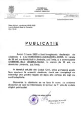 Declaratie de casatorie Horodinca Alexandru Denis-Chimerel Ban Iasmina Diana